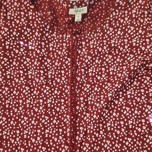 Style & Co. Red and White Patterned Top